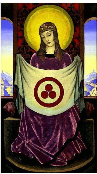 « La Madone à l'Oriflamme » (1932) — tableau de Nicolas Roerich.
